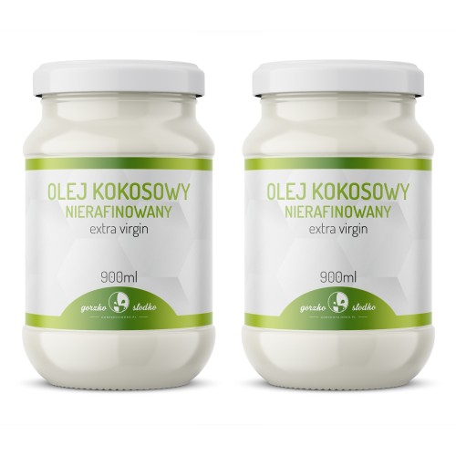 Zestaw 2 x olej kokosowy nierafinowany 900ml